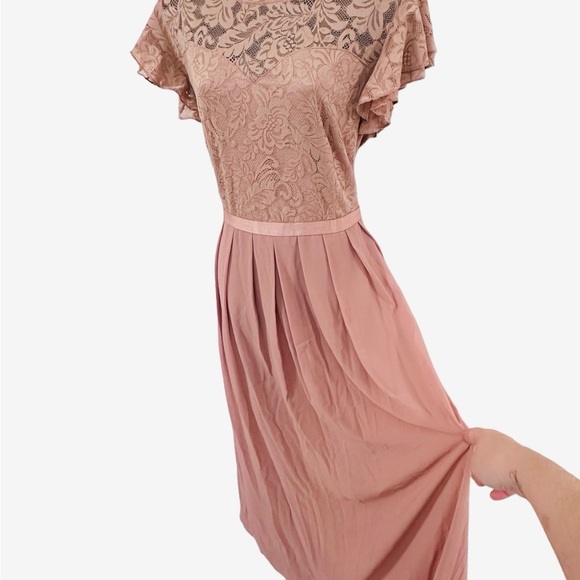 SOLD: Miusol Pink Floral Lace Maxi Dress Formal Evening Party Wedding Prom Gala - Picture 2 of 11